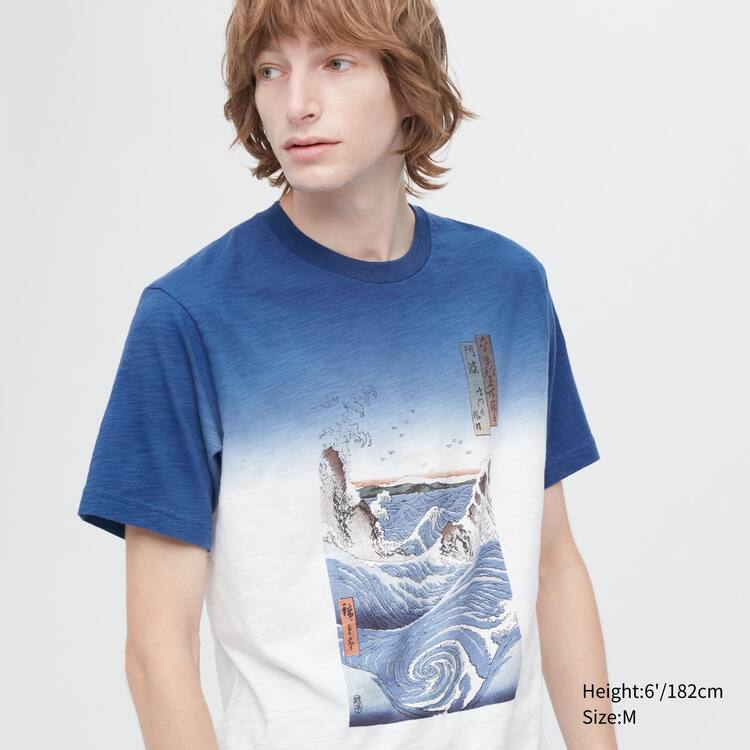 Uniqlo Ukiyo-e Archive Ut Grafika Tricko Panske Modre | PQBNEF-079