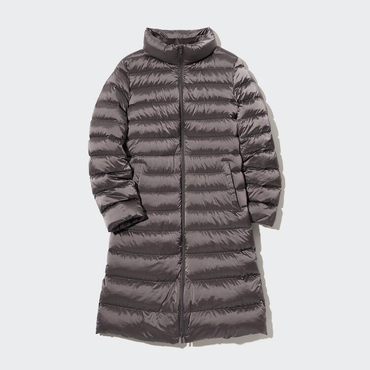 Uniqlo Ultra Light Down Chambray Long Kabáty Damske Hnede | UELQWV-396