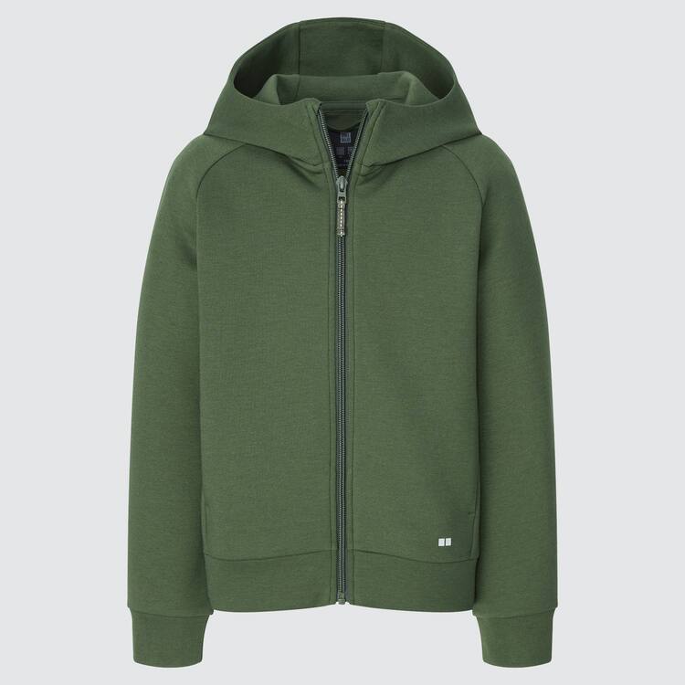 Uniqlo Ultra Stretch Dry Sweat Zipped Mikiny S Kapucňou Detske Olivovo Zelená | LCWTRH-640