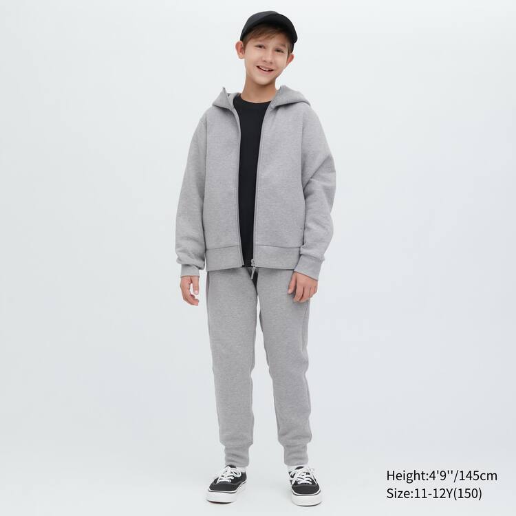 Uniqlo Ultra Stretch Dry Sweat Zipped Mikiny S Kapucňou Detske Siva | QWLGBY-134