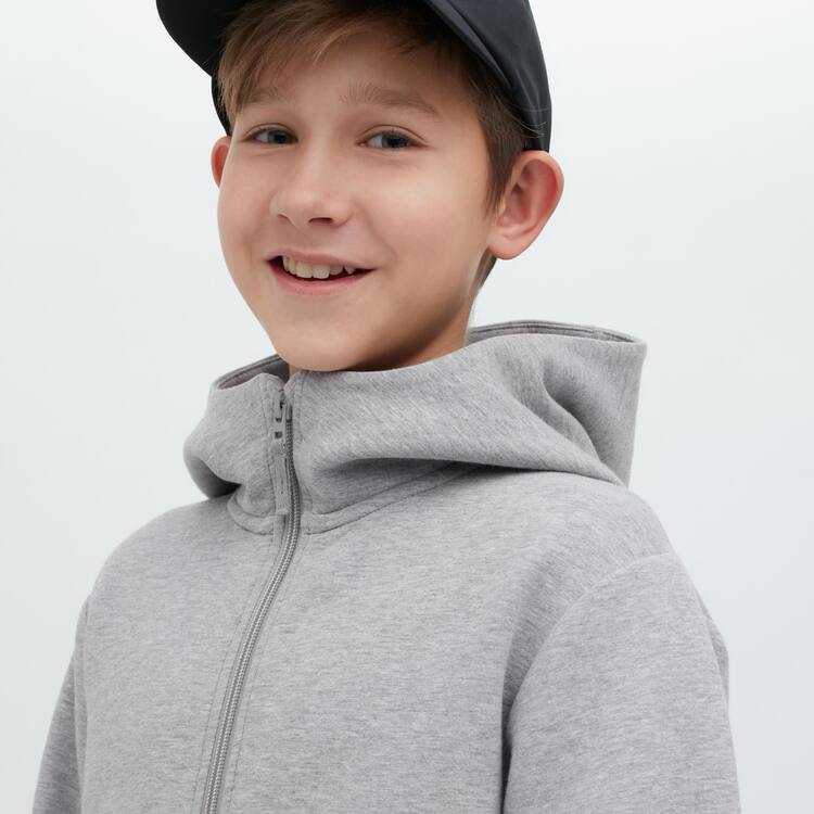 Uniqlo Ultra Stretch Dry Sweat Zipped Mikiny S Kapucňou Detske Siva | QWLGBY-134