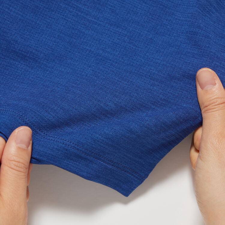 Uniqlo Ultra Stretch Dry-ex Crew Neck Kratke Sleeved Tricko Detske Modre | NLYZQE-243