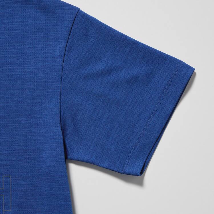 Uniqlo Ultra Stretch Dry-ex Crew Neck Kratke Sleeved Tricko Detske Modre | NLYZQE-243
