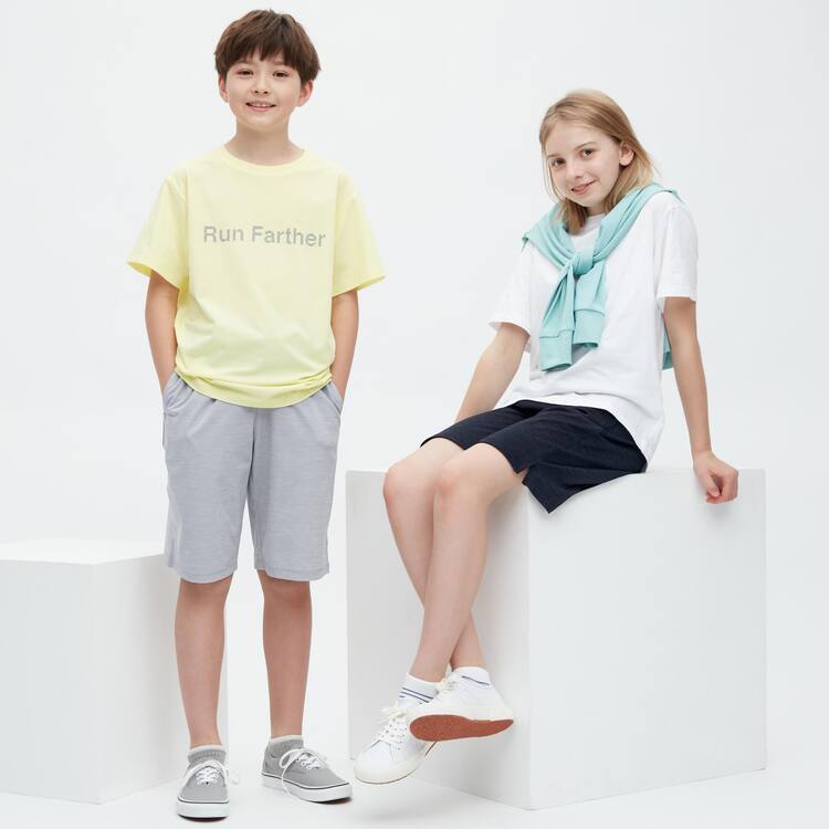 Uniqlo Ultra Stretch Dry-ex Sortky Detske Svetlo Siva | RYXDNS-983