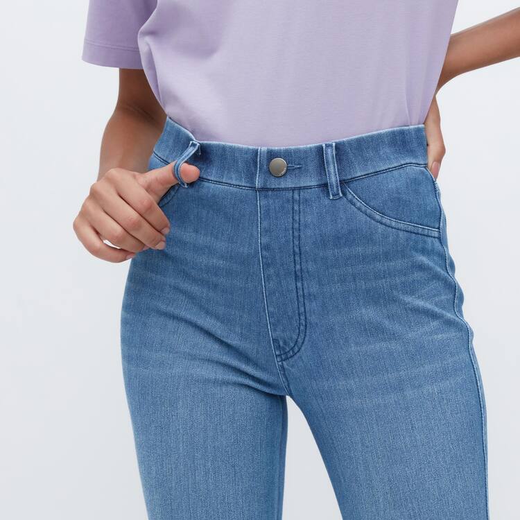 Uniqlo Ultra Stretch High Rise Cropped Leginy Damske Modre | EOFULA-351