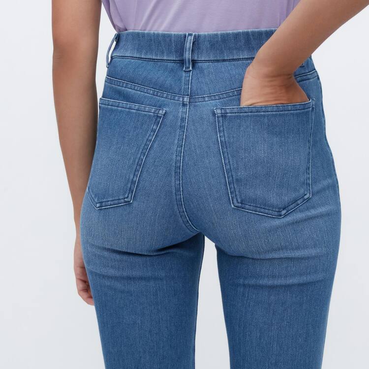 Uniqlo Ultra Stretch High Rise Cropped Leginy Damske Modre | EOFULA-351