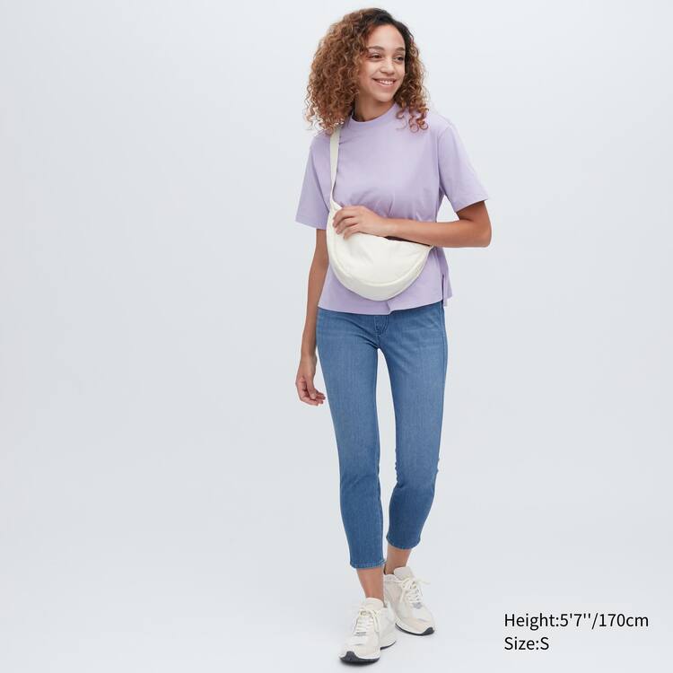 Uniqlo Ultra Stretch High Rise Cropped Leginy Damske Modre | EOFULA-351