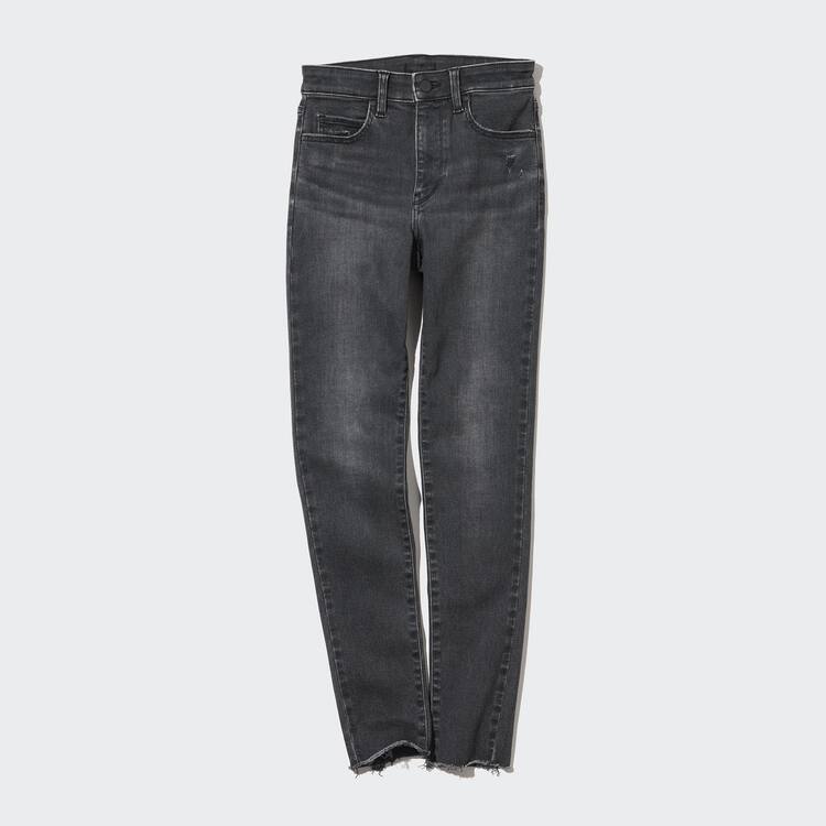 Uniqlo Ultra Stretch High Rise Vychudnutý Fit Distressed Džínsy Damske Siva | DLVUCK-457