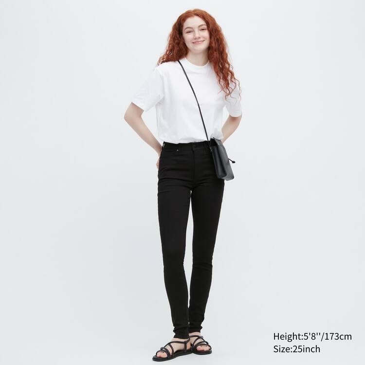 Uniqlo Ultra Stretch High Rise Vychudnutý Fit (Long) Džínsy Damske Čierne | PVGBXI-457