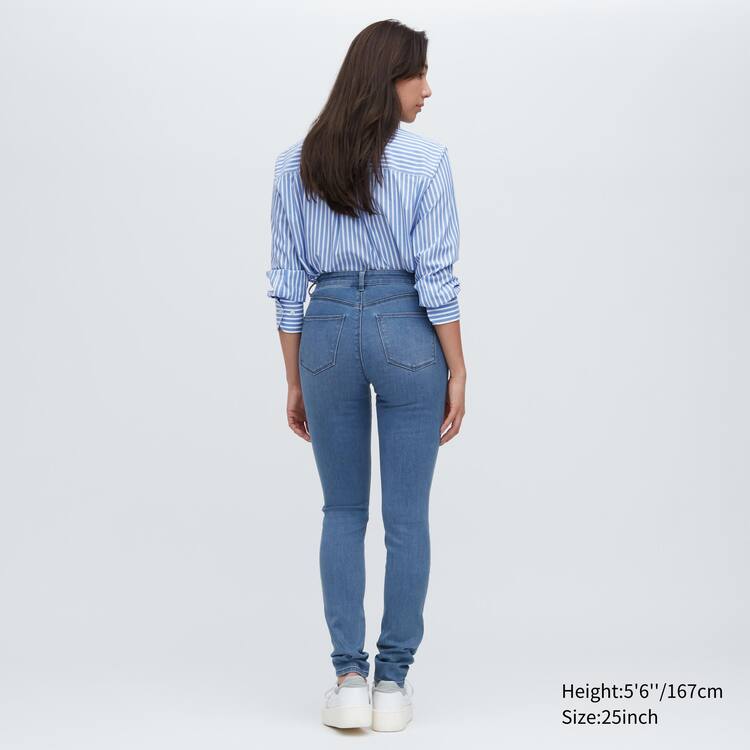Uniqlo Ultra Stretch High Rise Vychudnutý Fit Džínsy Damske Modre | QDUGIZ-864