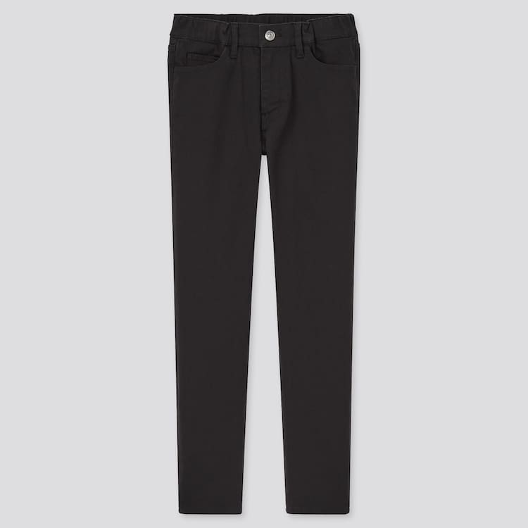 Uniqlo Ultra Stretch Slim Fit (2021 Season) Nohavice Detske Čierne | DYUOGP-479