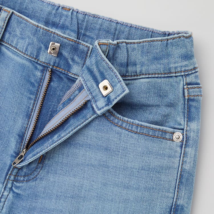 Uniqlo Ultra Stretch Slim Fit Distressed (2021 Season) Nohavice Detske Modre | AUVDSL-187
