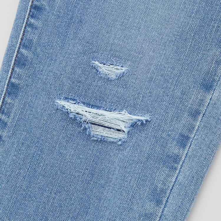 Uniqlo Ultra Stretch Slim Fit Distressed (2021 Season) Džínsy Detske Modre | OMYKZV-721