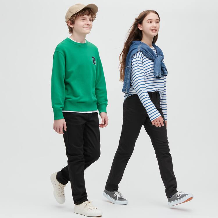Uniqlo Ultra Stretch Slim Fit Džínsy Detske Čierne | LAUPXM-102