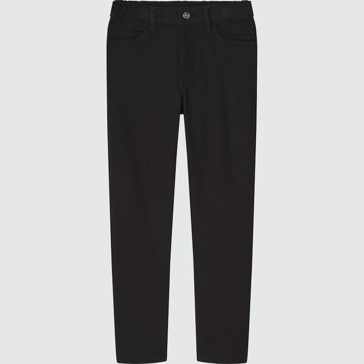 Uniqlo Ultra Stretch Slim Fit Zip Fly Nohavice Detske Čierne | BDOXKU-341