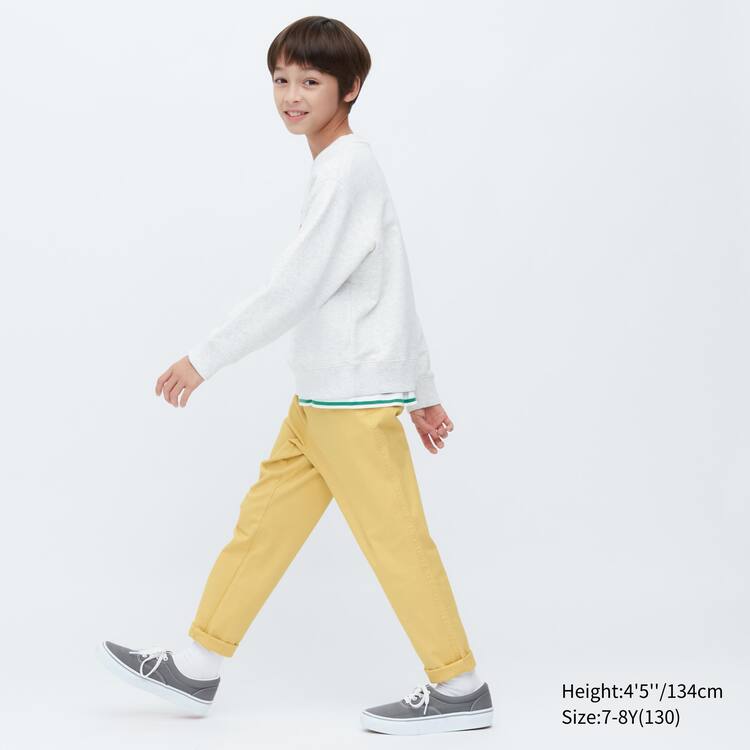 Uniqlo Ultra Stretch Tapered Nohavice Detske Žlté | KEBNFR-164