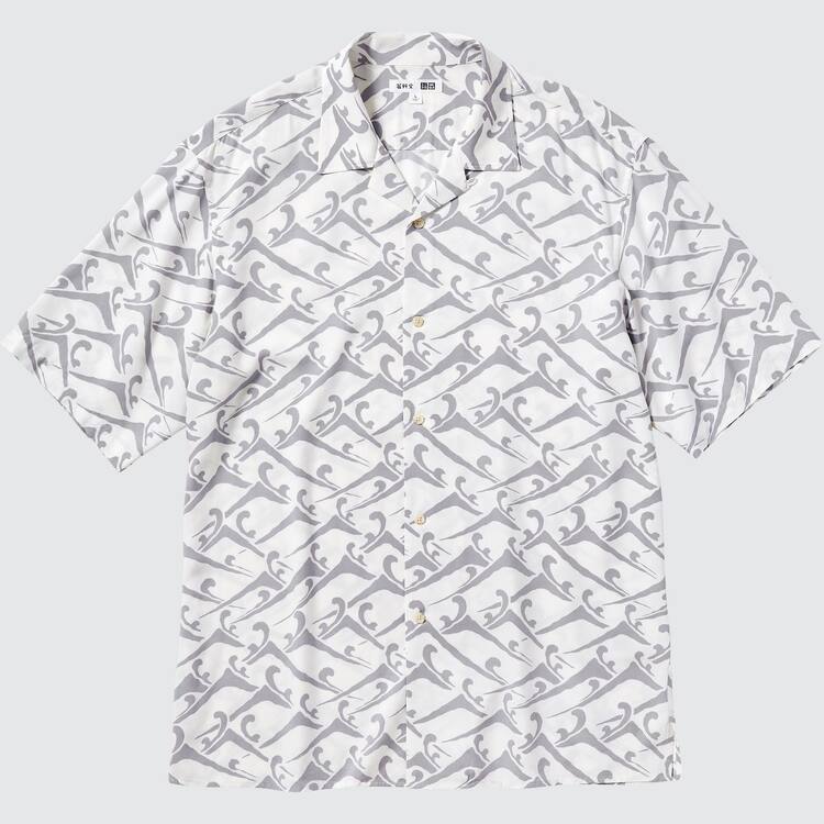 Uniqlo Unsodo Printed Kratke Sleeved (Open Collar) Kosele Panske Biele | PTKFON-729