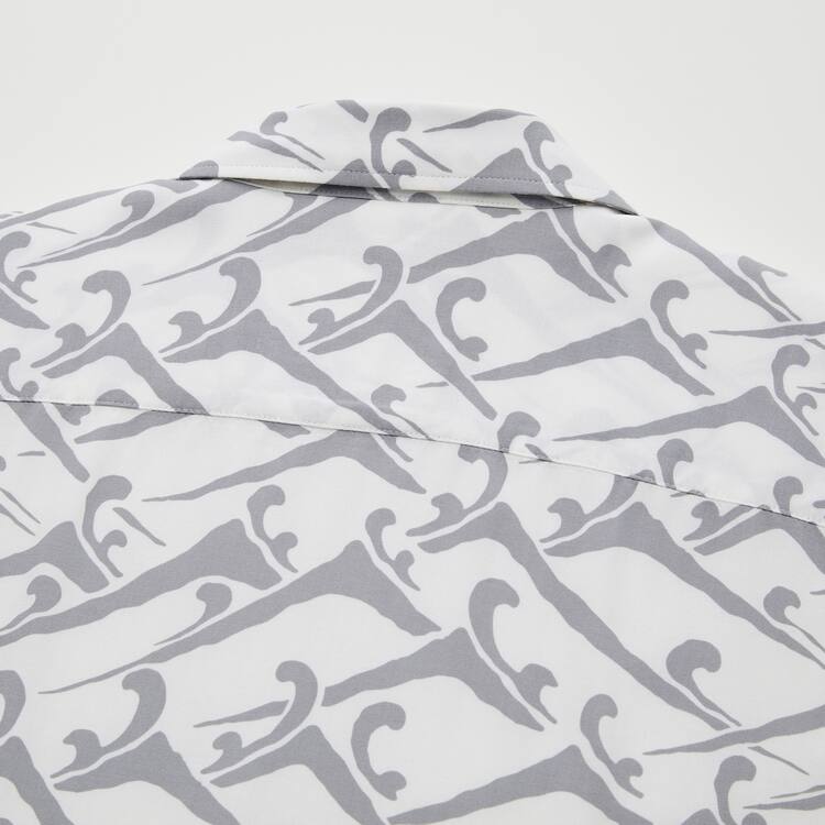 Uniqlo Unsodo Printed Kratke Sleeved (Open Collar) Kosele Panske Biele | PTKFON-729