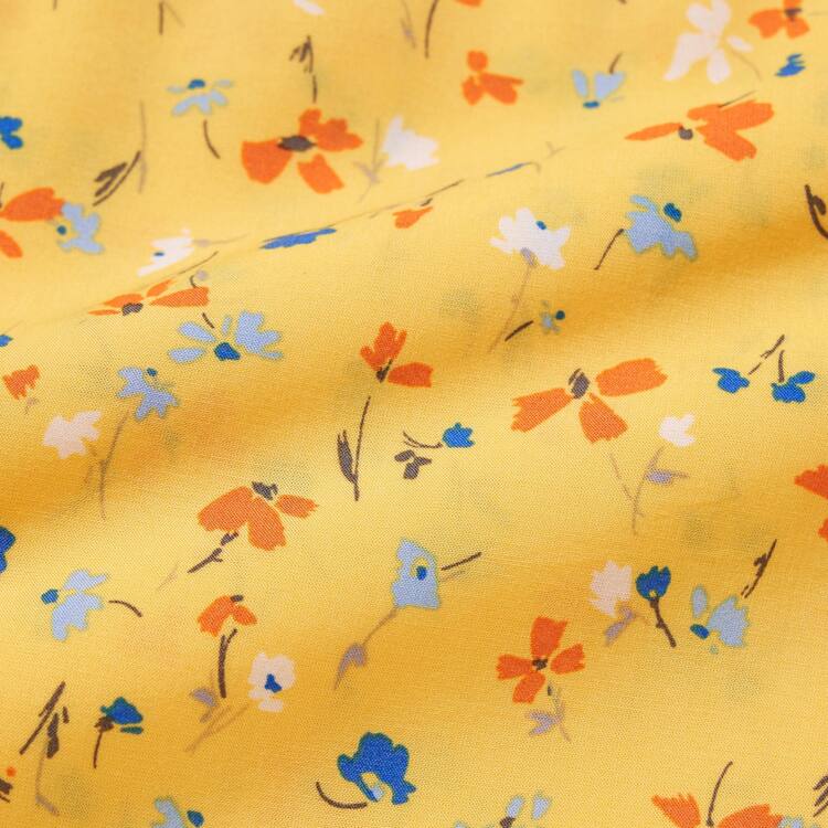 Uniqlo Viscose Flower Printed Bez Rukavov Saty Detske Žlté | TWJAUE-658