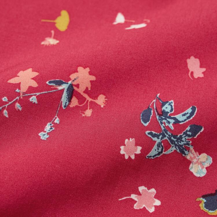 Uniqlo Viscose Lawn V Neck Printed Volume Sleeved Blúzky Damske Červené | QWIVSD-381