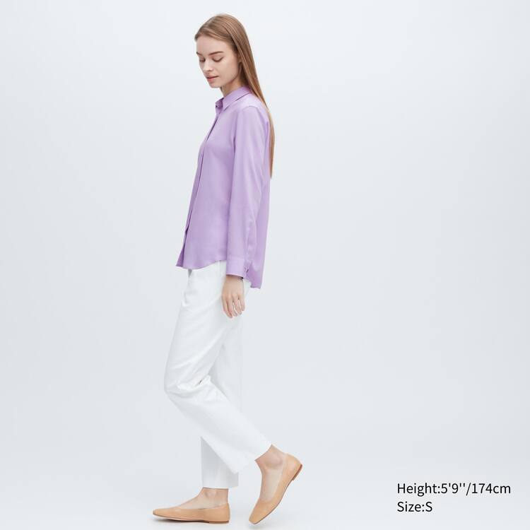 Uniqlo Viscose Long Sleeved Blúzky Damske Nachový | UWZFKR-817