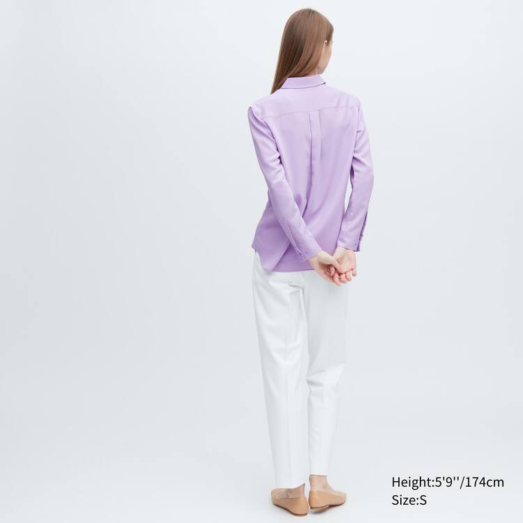 Uniqlo Viscose Long Sleeved Blúzky Damske Nachový | UWZFKR-817