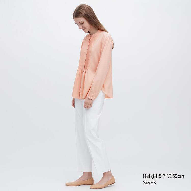 Uniqlo Viscose Pintucked Long Sleeved Blúzky Damske Koralove | AJDFKQ-891