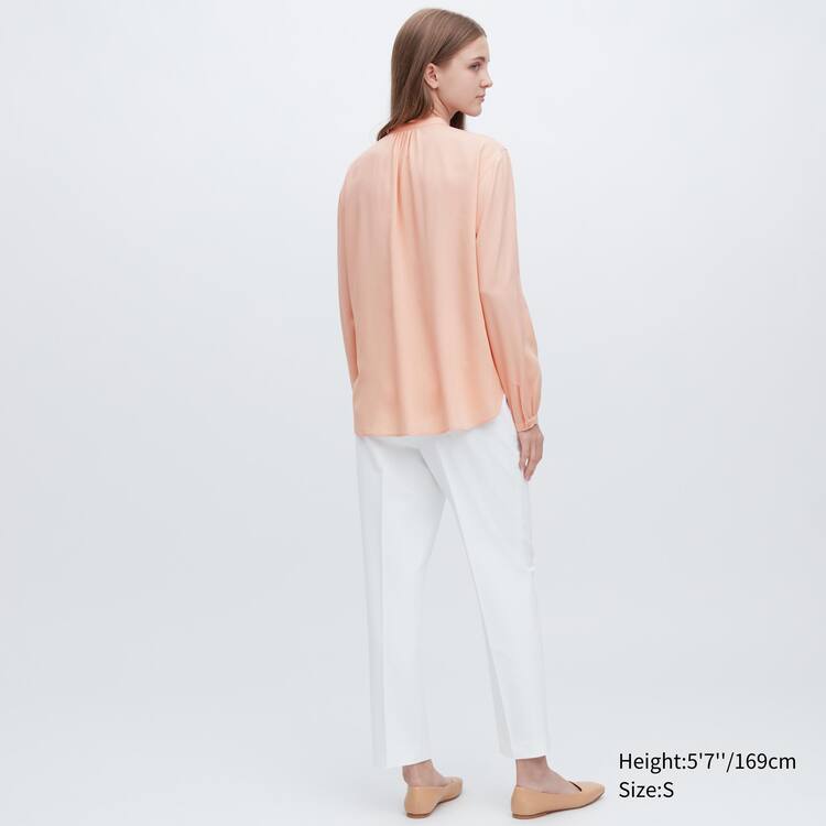 Uniqlo Viscose Pintucked Long Sleeved Blúzky Damske Koralove | AJDFKQ-891