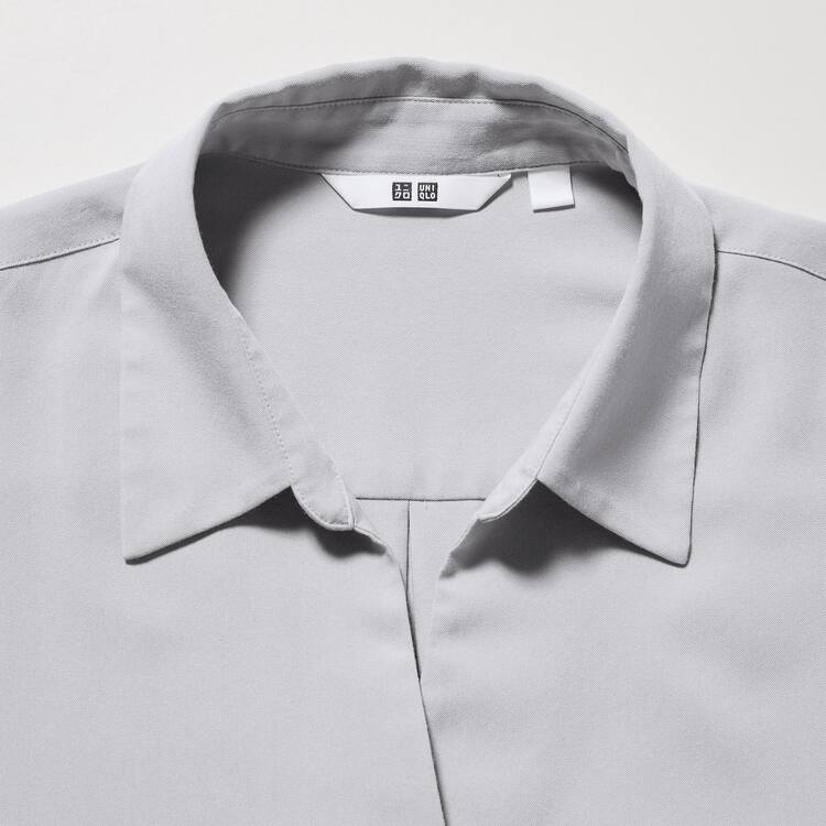 Uniqlo Viscose Skipper Collar 3/4 Sleeved Blúzky Damske Siva | GREIAN-852