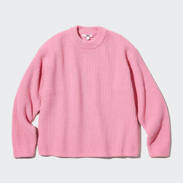 Uniqlo Washable Soft Knit Crew Neck Pleteniny Damske Ruzove | ORBGZV-742