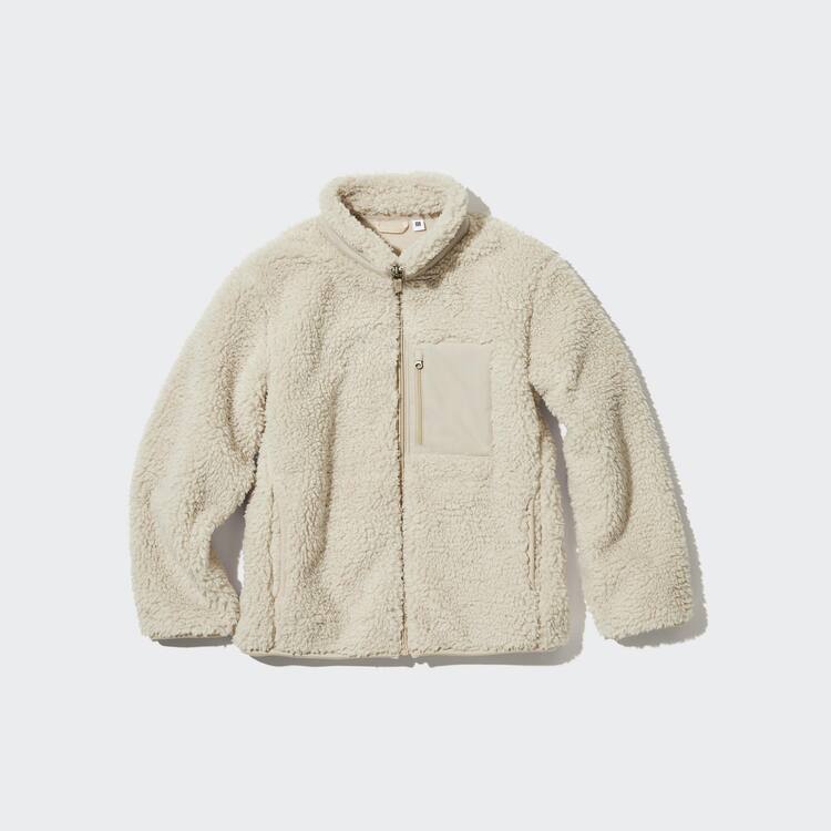 Uniqlo Windproof Fleece Bundy Detske Béžové | FHAKWT-018