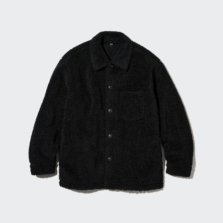 Uniqlo Windproof Outer Fleece Overshirt Panske Čierne | BDYZQS-076