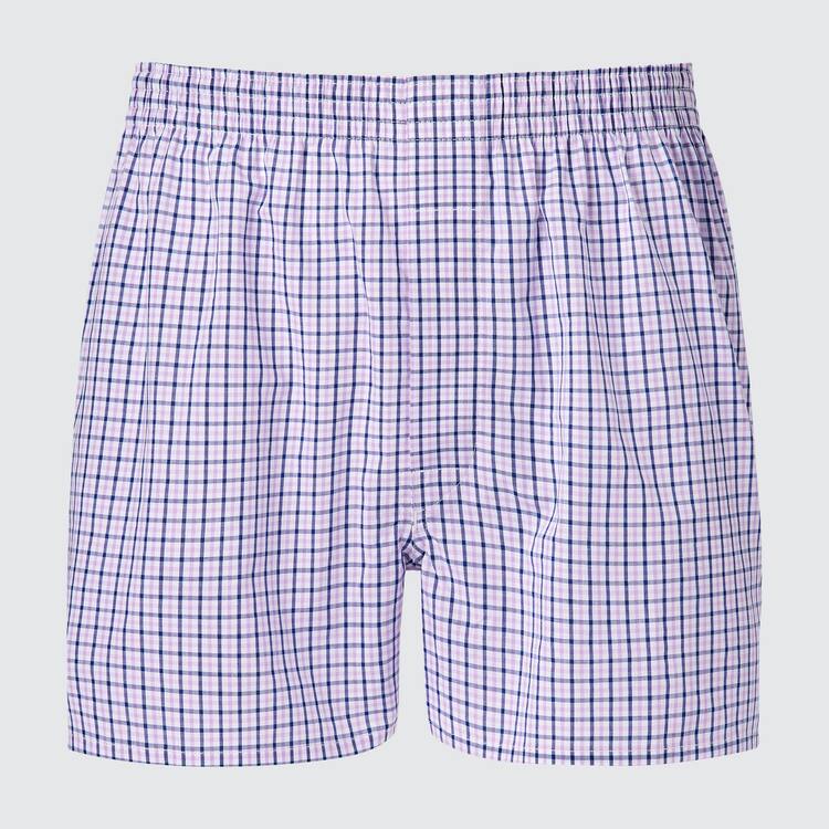 Uniqlo Woven Checked Boxer Spodne Pradlo Panske Svetlo Nachový | HSWEMC-923