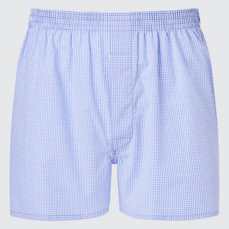 Uniqlo Woven Gingham Checked Boxer Spodne Pradlo Panske Modre | YMNIOU-109