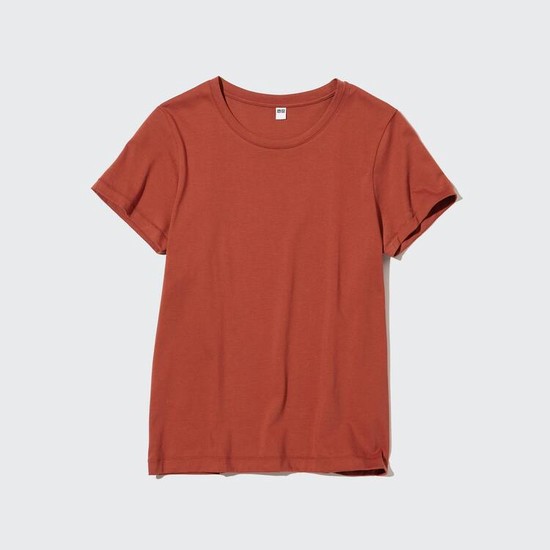 Uniqlo 100% Supima Bavlnene Crew Neck Kratke Sleeved Tricko Damske Červené | CRGJAV-286