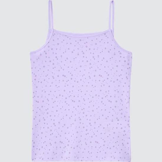 Uniqlo Airism Bavlnene Blend Printed Camisole Topy Detske Svetlo Nachový | YGFQHW-569