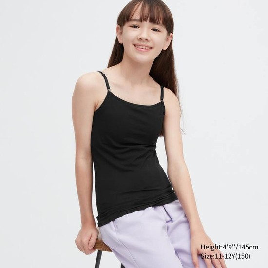 Uniqlo Airism Bavlnene Camisole Topy Detske Čierne | XZAHSG-746