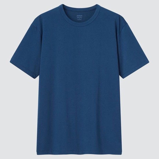 Uniqlo Airism Bavlnene Crew Neck Tricko Panske Modre | RPFYJK-238