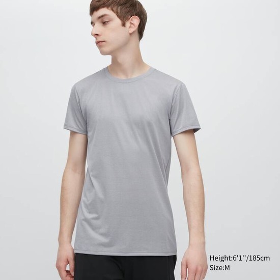 Uniqlo Airism Heather Crew Neck Kratke Sleeved Tricko Panske Svetlo Siva | IPCGXO-380