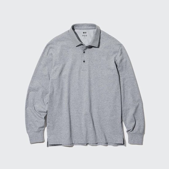 Uniqlo Airism Long Sleeved Polokosele Panske Siva | MEHBWI-903