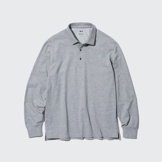 Uniqlo Airism Long Sleeved Polokosele Panske Siva | VWXECJ-491