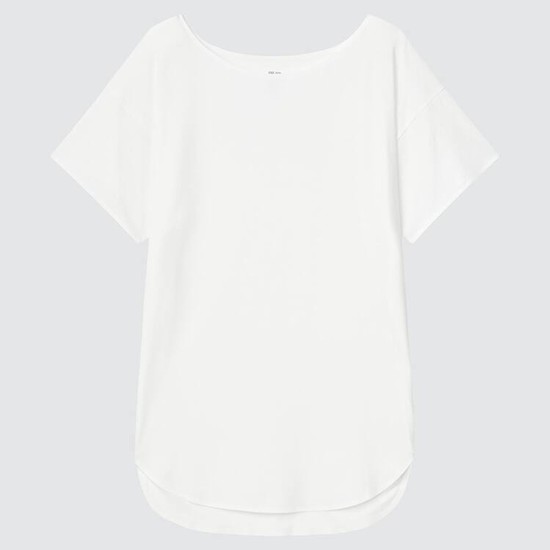 Uniqlo Airism Seamless Lodné Neck Longline Tricko Damske Biele | ZUIHCX-470
