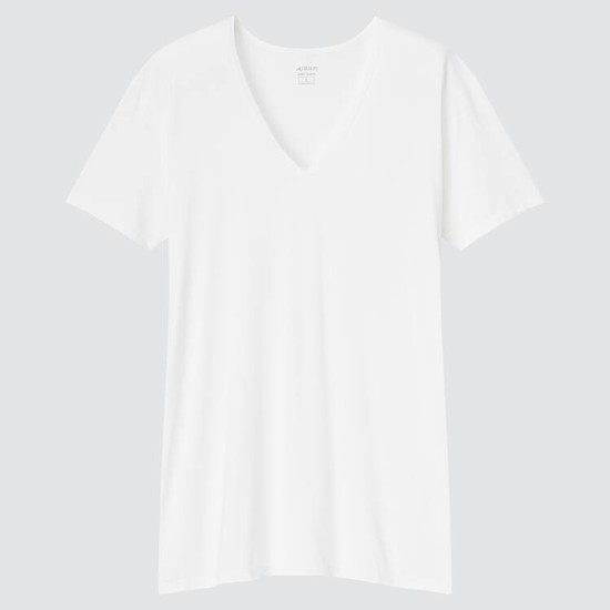 Uniqlo Airism V Neck Tricko Panske Biele | UZWVPH-938