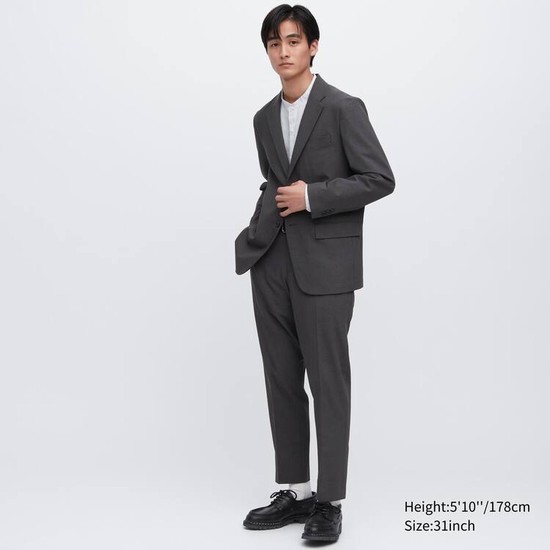 Uniqlo Airsense Ultra Light Vlna-look Nohavice Panske Tmavo Siva | XHERSB-349