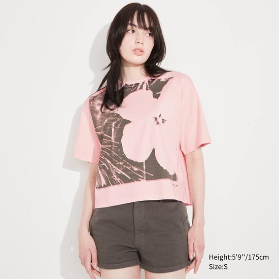 Uniqlo Andy Warhol Flowers Podkategória Ut Grafika Tricko Damske Ruzove | ZQSLKB-613