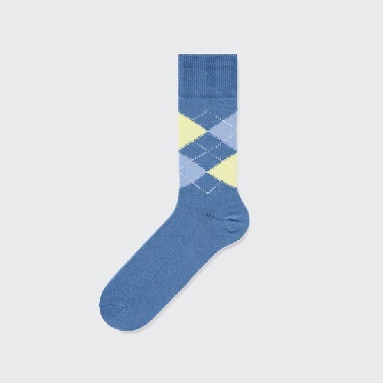 Uniqlo Argyle Patterned Ponozky Panske Modre | ECYHMX-920