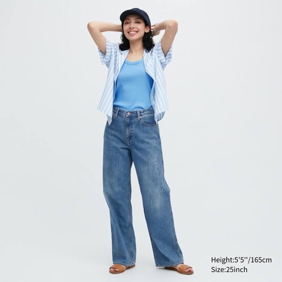 Uniqlo Baggy Džínsy Damske Modre | PYCBWA-672