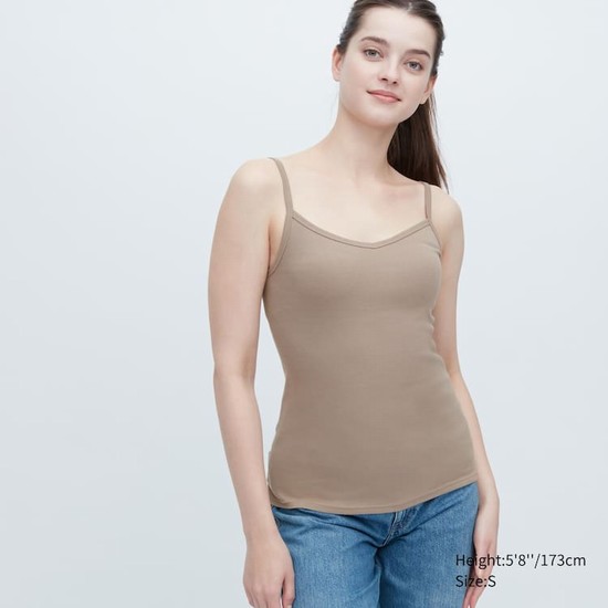 Uniqlo Bavlnene Cipkovane Camisole Loungewear Damske Hnedožltý | TFOUDR-756