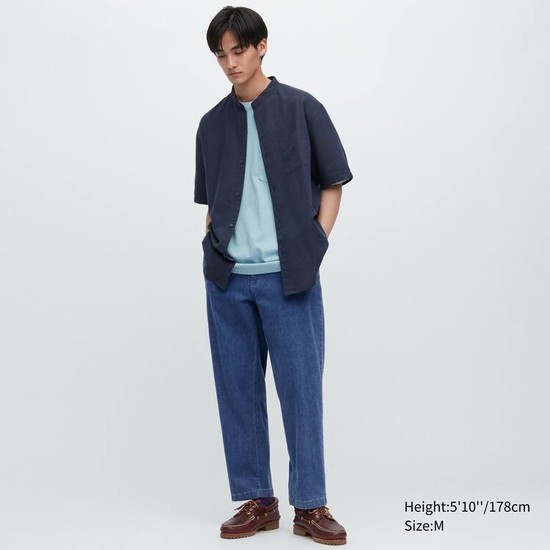 Uniqlo Bavlnene Denim Relaxed Fit Ankle Length Nohavice Panske Modre | FPXUHJ-740
