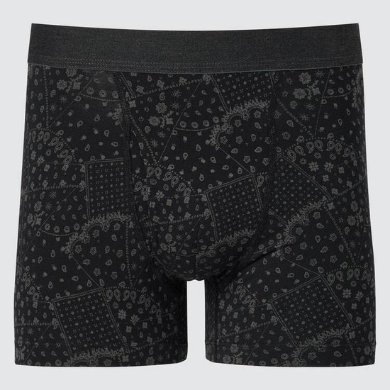 Uniqlo Bavlnene Patchwork Boxer Spodne Pradlo Panske Čierne | JAIFKD-134